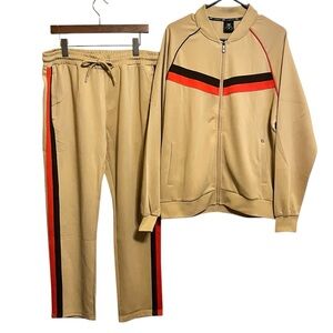 W JIANWANG Casual Tracksuit Long Sleeve Jogging Set Men’s Large